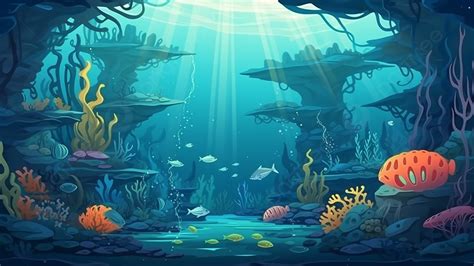 Underwater Cartoon Background Images .